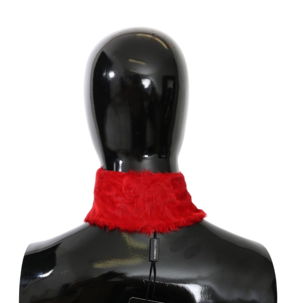 Dolce & Gabbana Elegant Red Lambskin Scarf