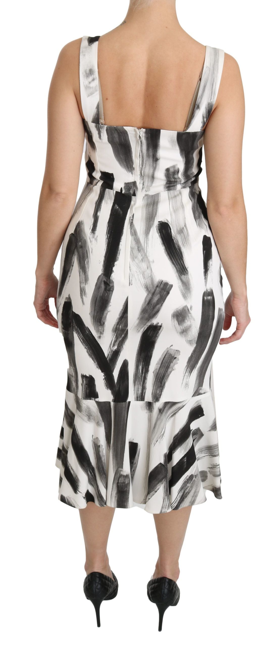 Dolce & Gabbana Chic Monochrome Sheath Midi Dress