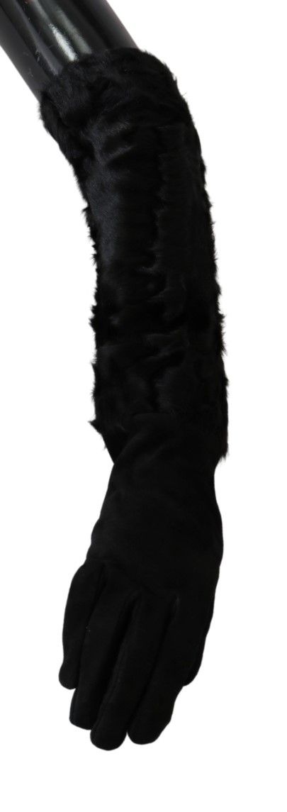 Dolce & Gabbana Elegant Elbow Length Suede Gloves