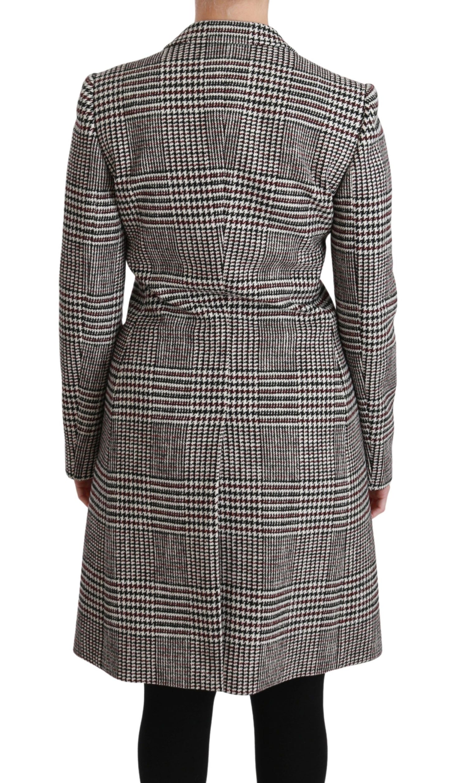 Dolce & Gabbana Elegant Multicolor Checked Knee-Length Jacket Coat