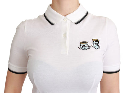 Dolce & Gabbana Chic Polo Angel Embroidered T-shirt