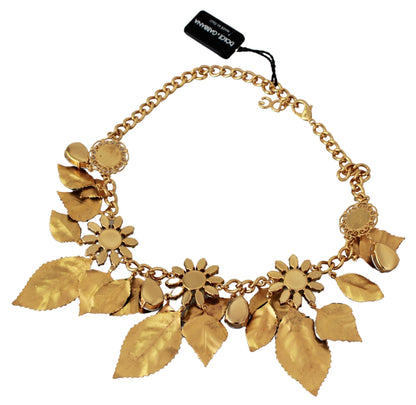 Dolce & Gabbana Elegant Floral Sicily Charm Necklace