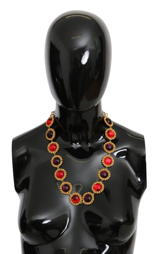 Dolce & Gabbana Elegant Crystal Charm Statement Necklace