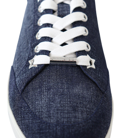 Jimmy Choo Chic Slip-On Blue Denim Suede Sneakers