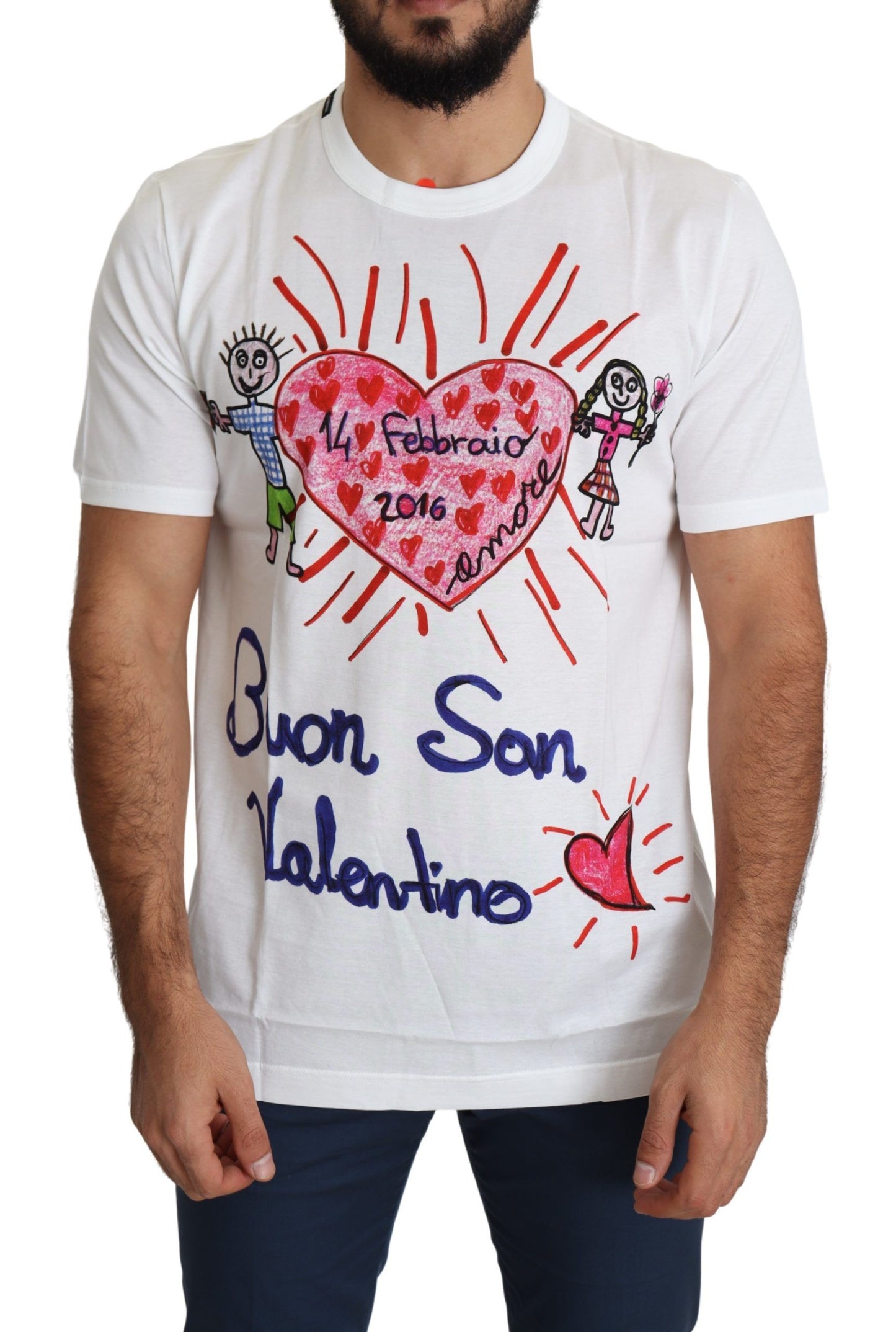 Dolce & Gabbana Romantic Heart Print Crew Neck Tee