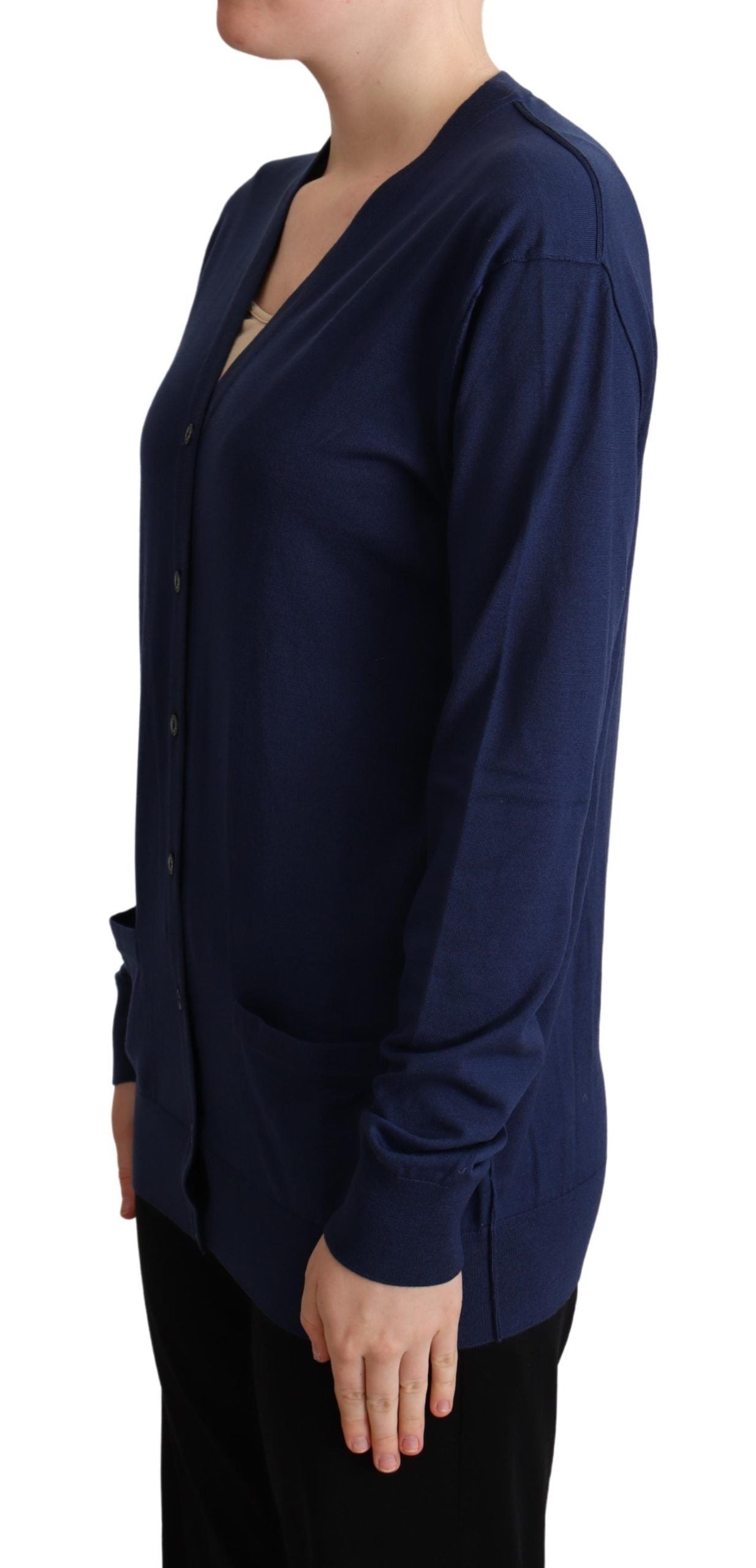 Dolce & Gabbana Elegant Virgin Wool Blue Cardigan