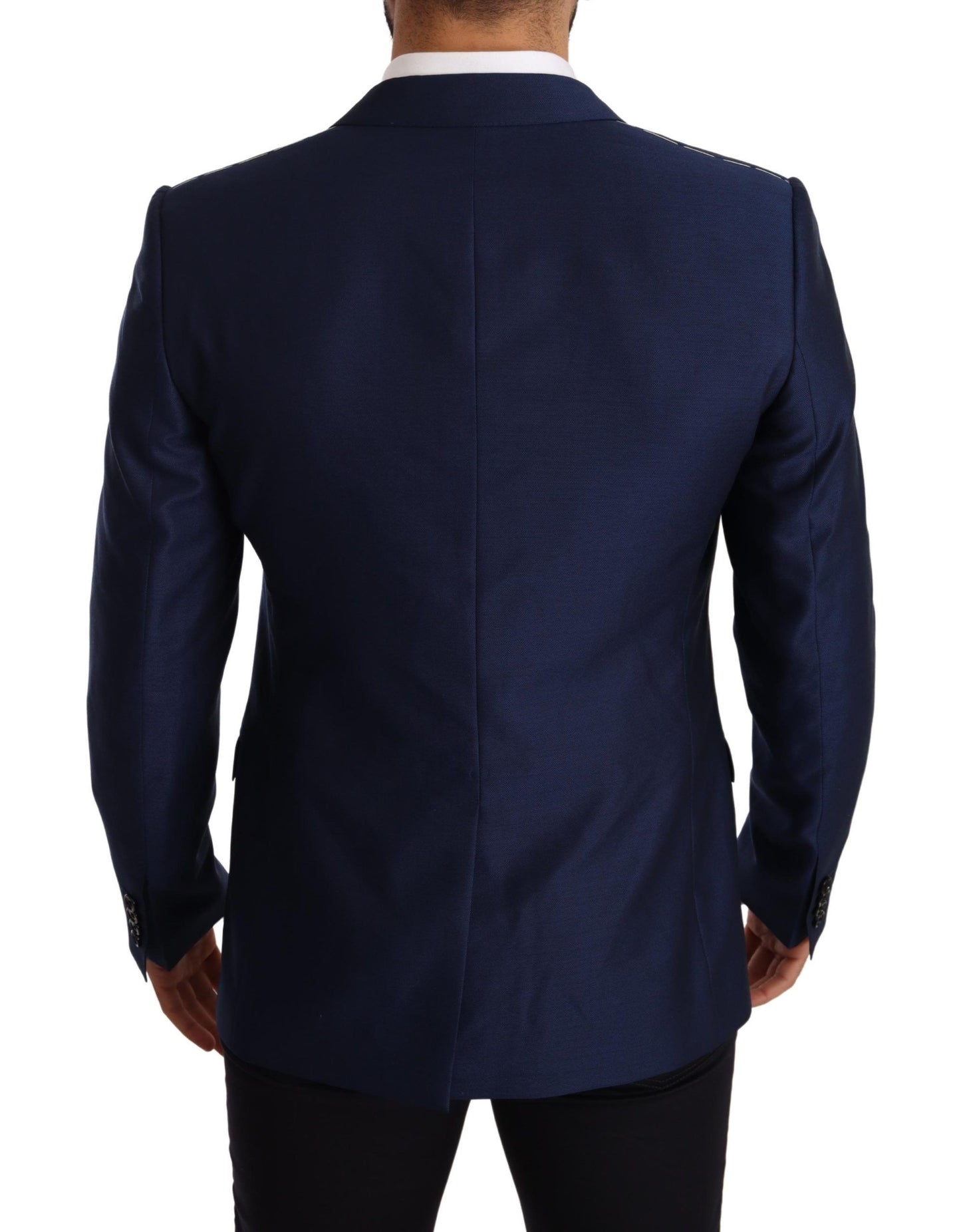 Dolce & Gabbana Elegant Blue Virgin Wool Martini Blazer