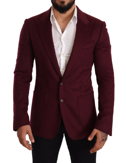 Dolce & Gabbana Elegant Maroon Bordeaux Cashmere Blazer