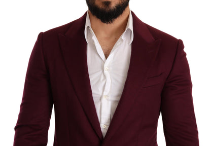 Dolce & Gabbana Elegant Maroon Bordeaux Cashmere Blazer