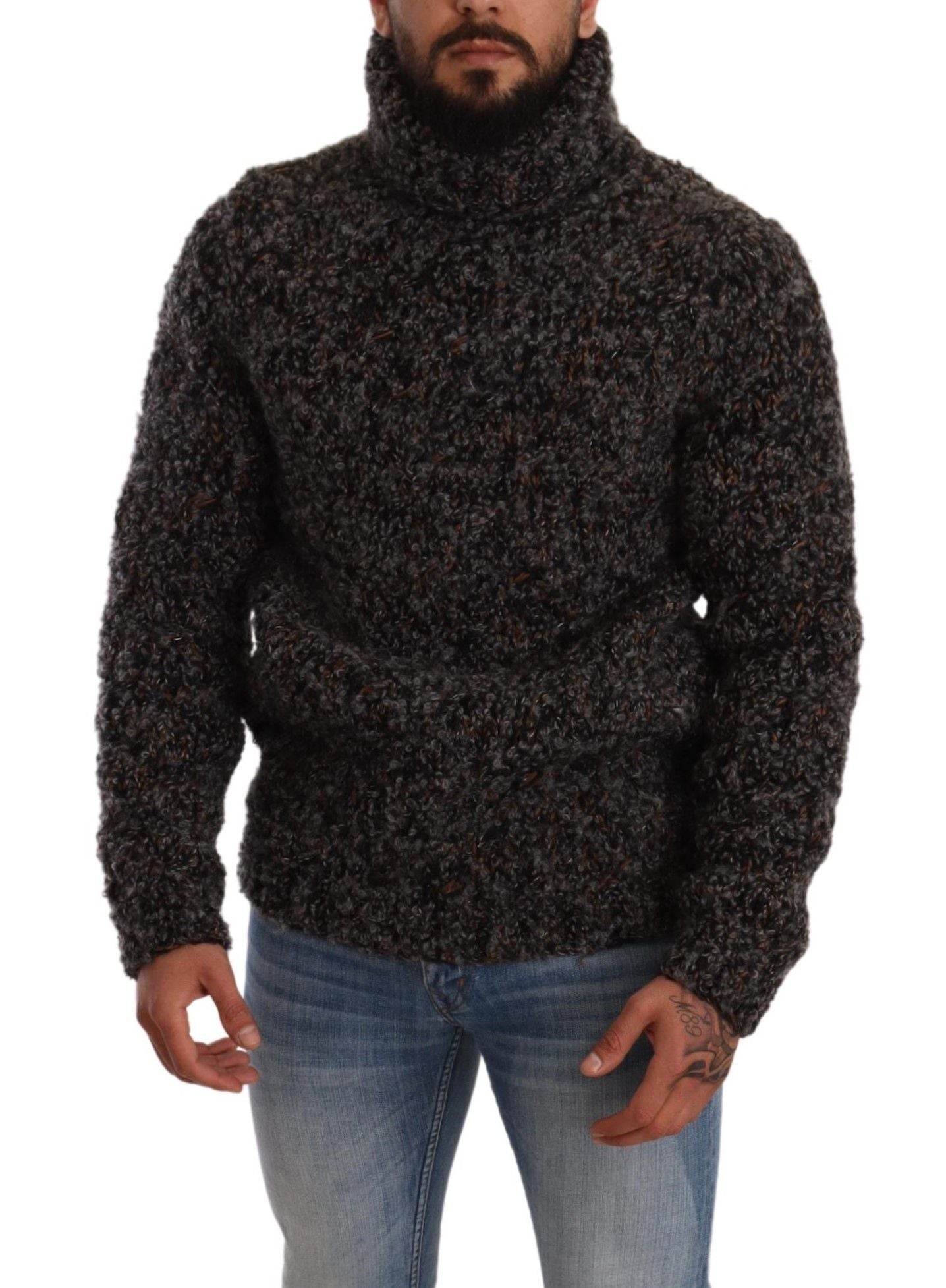 Dolce & Gabbana Elegant Speckled Turtleneck Wool-Blend Sweater