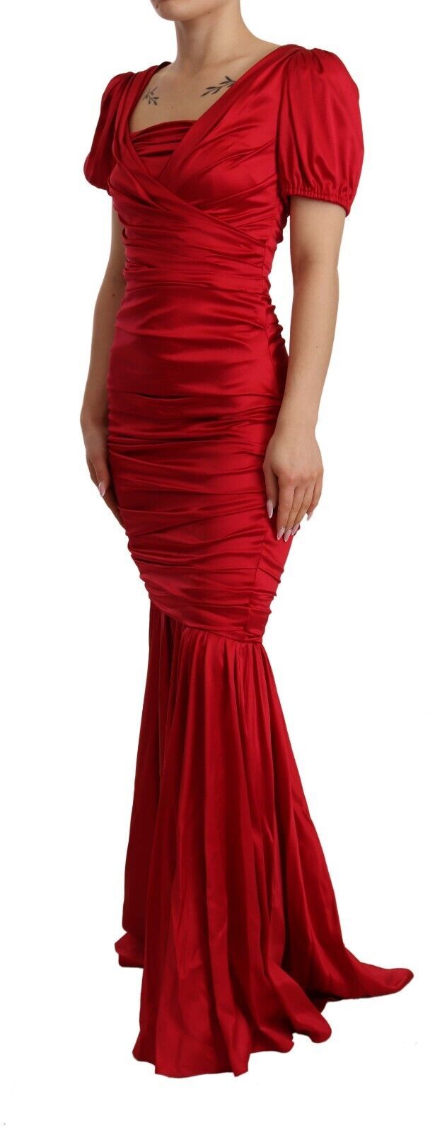 Dolce & Gabbana Elegant Red Silk Stretch Mermaid Dress