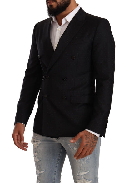 Dolce & Gabbana Elegant Black Dotted Formal Blazer