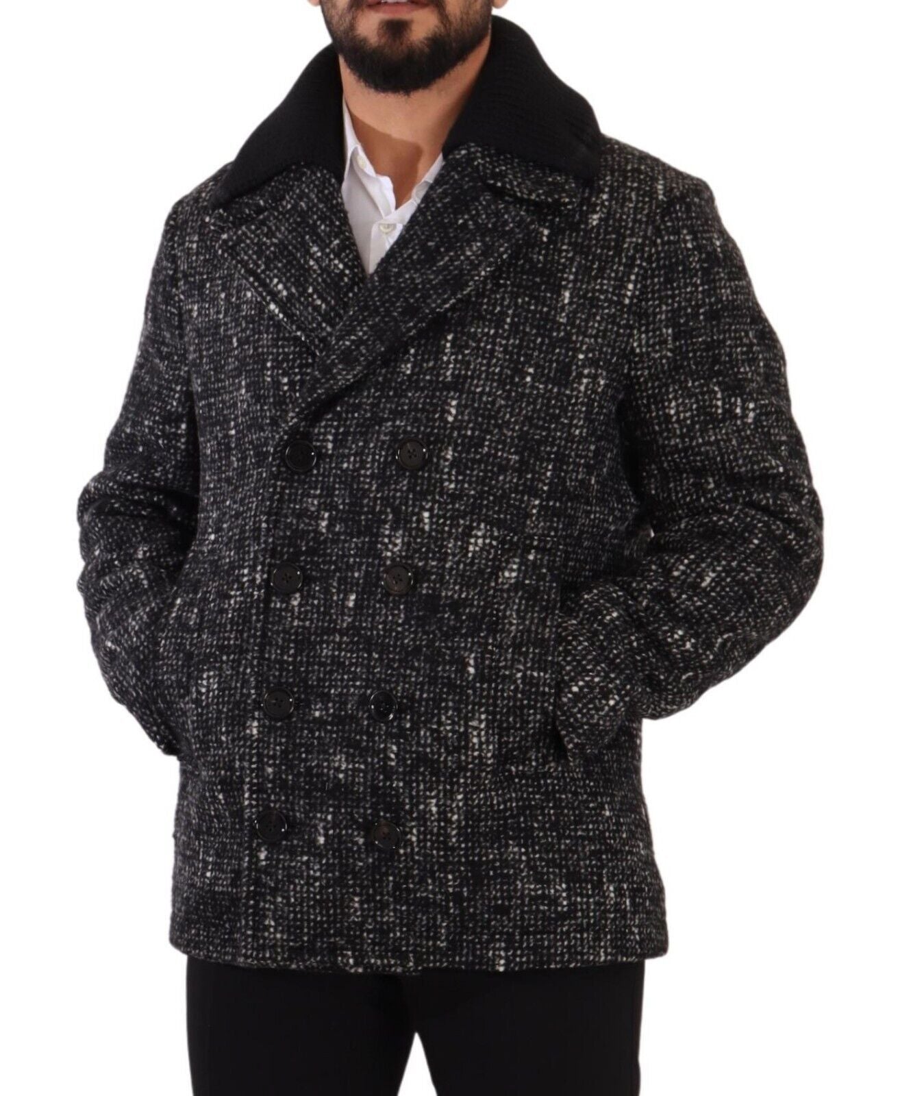 Dolce & Gabbana Chic Double Breasted Wool Blend Overcoat