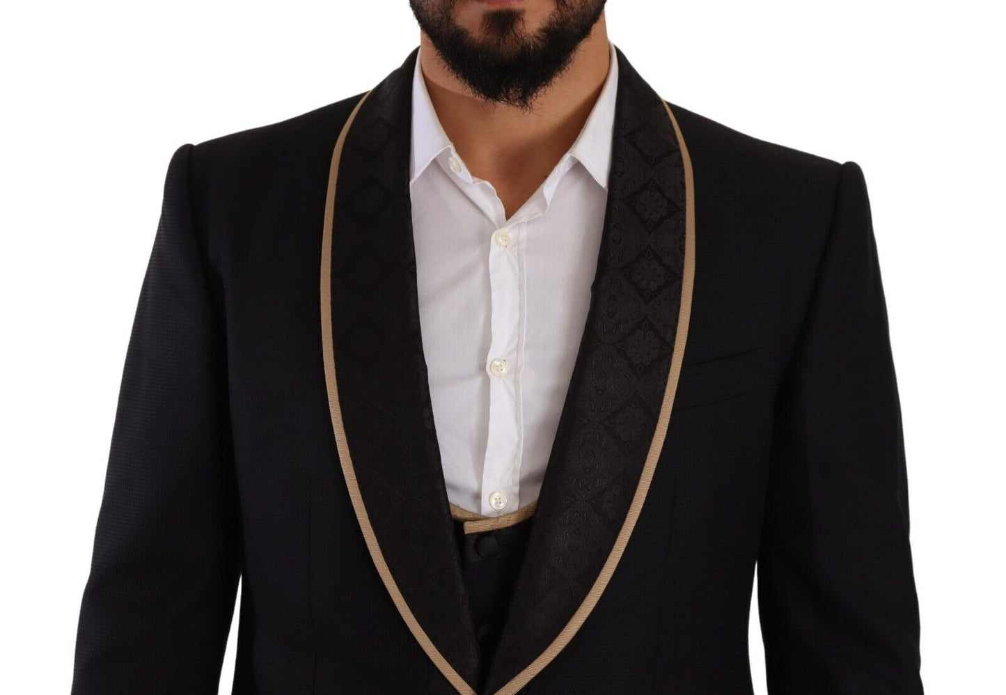 Dolce & Gabbana Elegant Black Silk Blend 3-Piece Suit