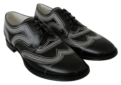 Dolce & Gabbana Elegant Black and White Derby Shoes