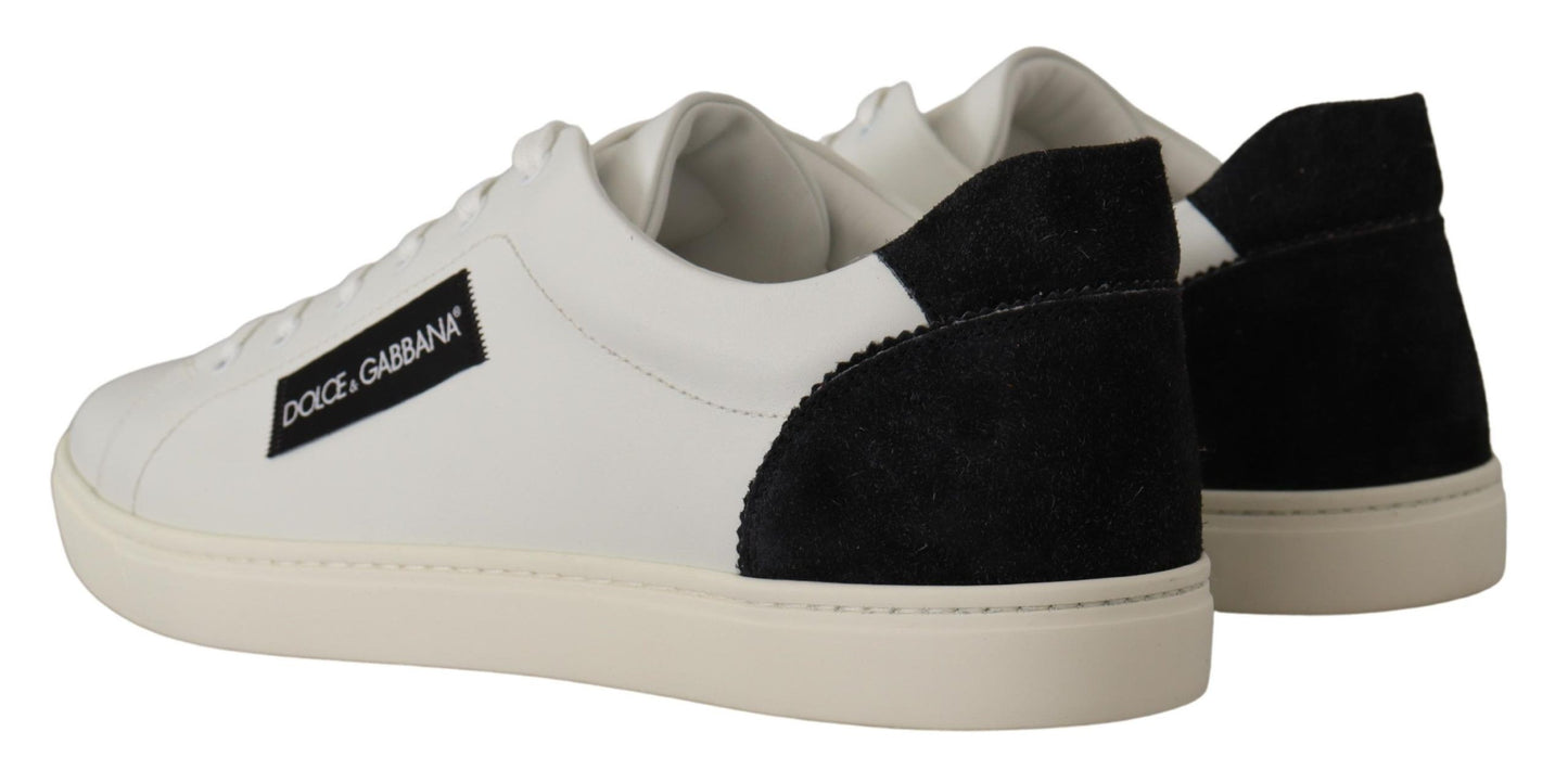 Dolce & Gabbana Elegant White Leather Low Top Sneakers