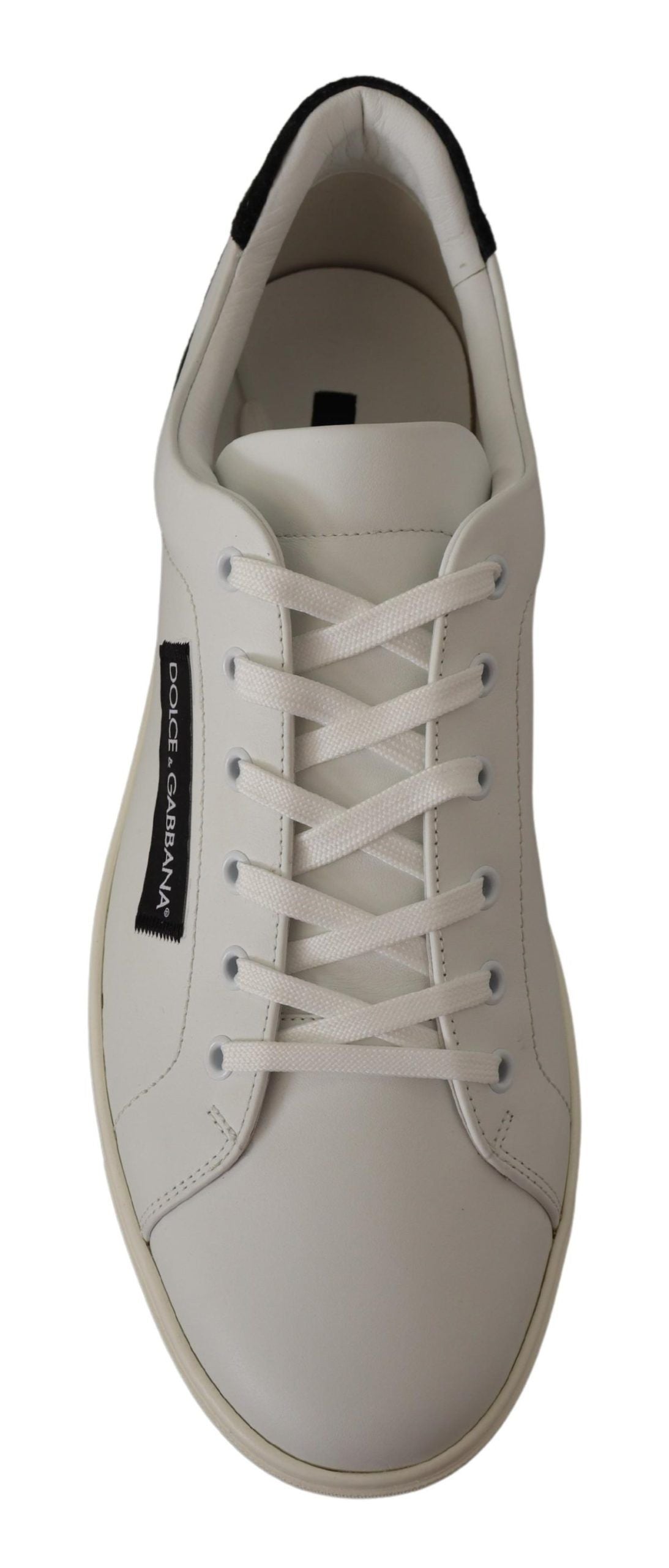 Dolce & Gabbana Elegant White Leather Low Top Sneakers