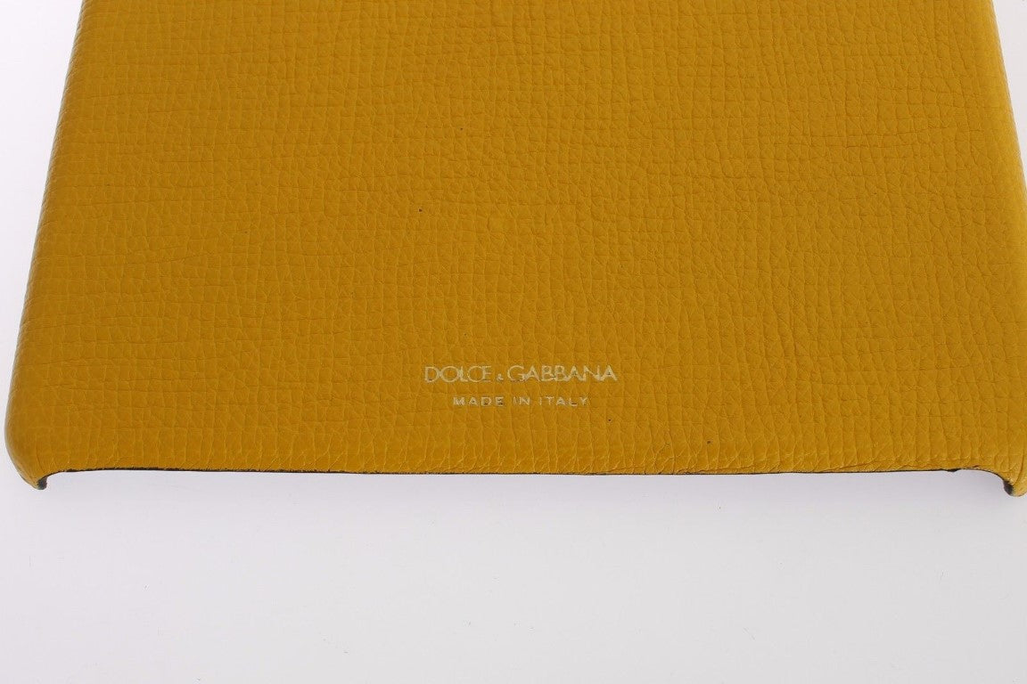 Dolce & Gabbana Chic Yellow Leather Tablet Case