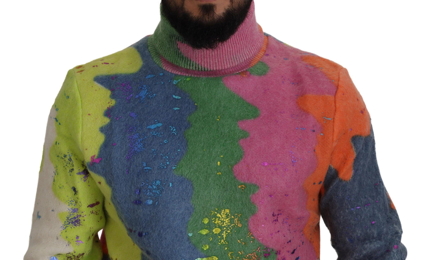 Dolce & Gabbana Multicolor Turtleneck TV Motive Sweater