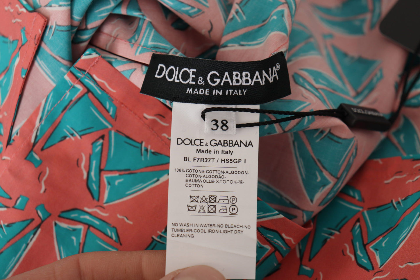 Dolce & Gabbana Chic Pink Sailboat Print Cotton Top