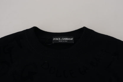 Dolce & Gabbana Elegant Black Logo Wool Sweater