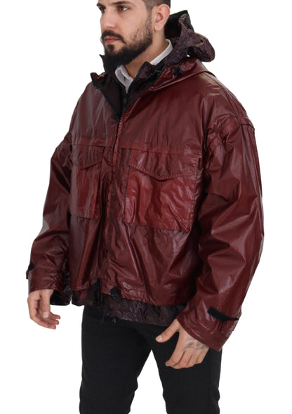 Dolce & Gabbana Elegant Bordeaux Full Zip Hooded Jacket