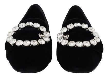 Dolce & Gabbana Chic Velvet Crystal-Embellished Loafers