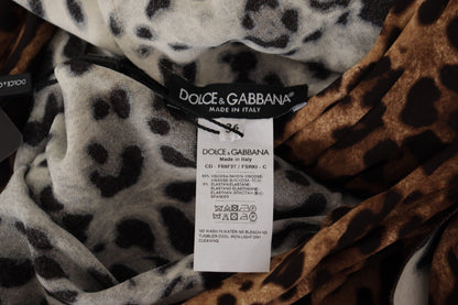 Dolce & Gabbana Elegant V-Neck A-Line Maxi Dress in Brown