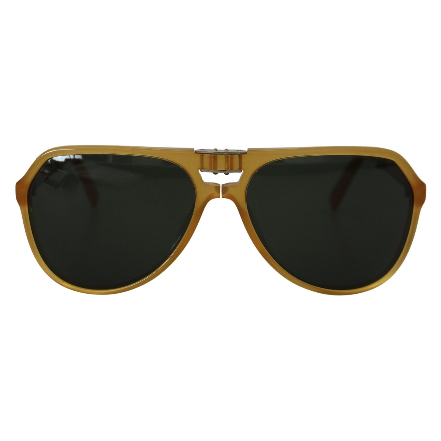 Dolce & Gabbana Chic Yellow Aviator Acetate Sunglasses