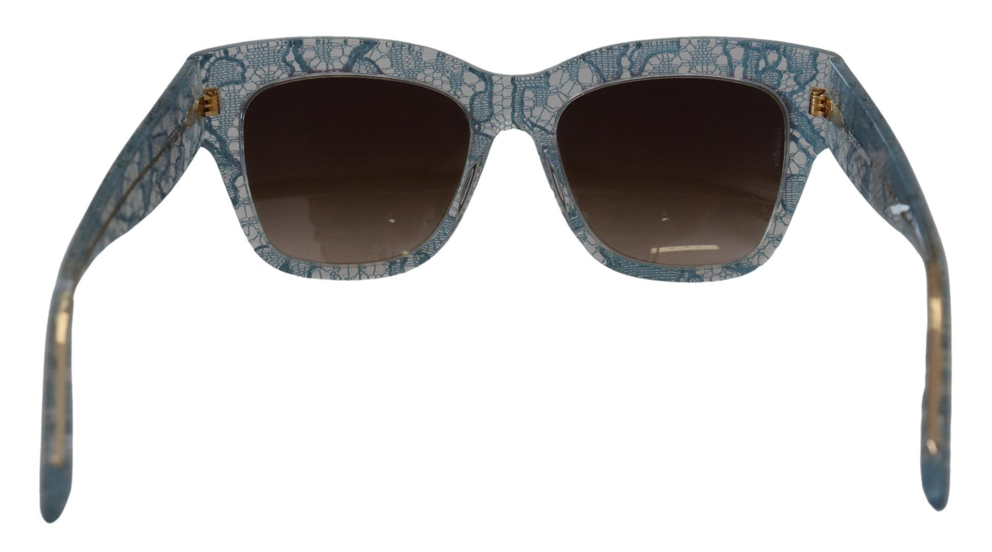 Dolce & Gabbana Elegant Lace Detail Blue Sunglasses