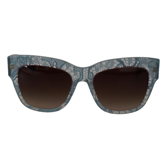 Dolce & Gabbana Elegant Lace Detail Blue Sunglasses