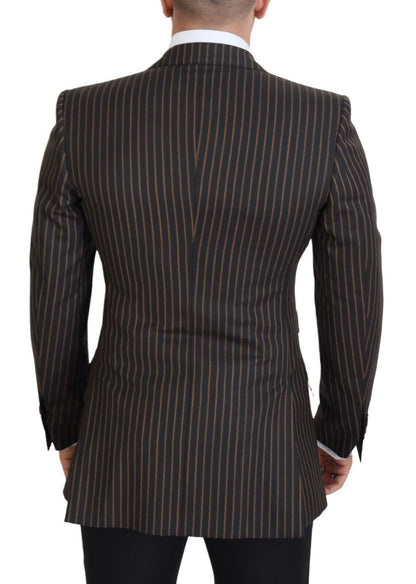 Dolce & Gabbana Elegant Striped Wool Blend Slim Blazer