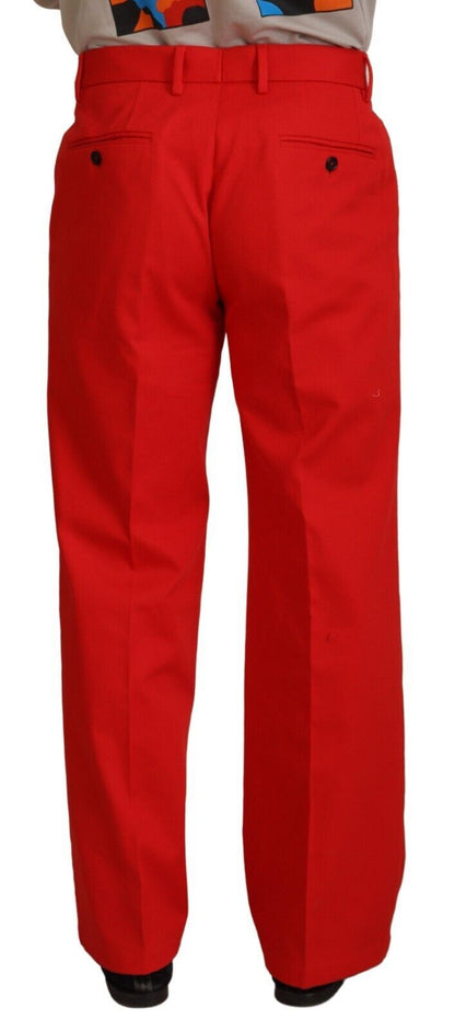 Dolce & Gabbana Stunning Red Mainline Cotton Pants