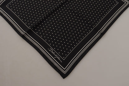 Dolce & Gabbana Elegant Black Silk Polka Dot Men's Scarf