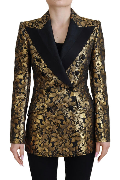 Dolce & Gabbana Elegant Black and Gold Floral Jacket