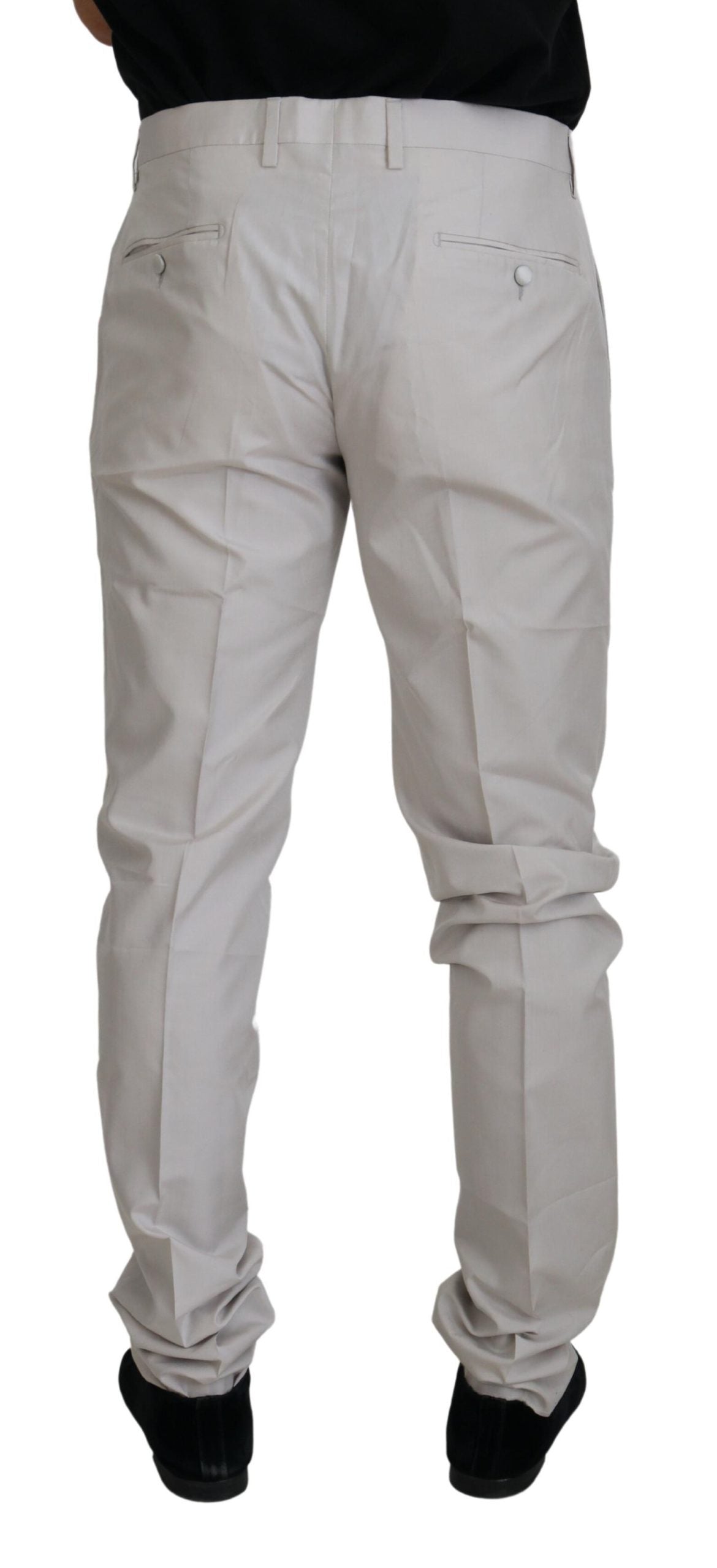 Dolce & Gabbana Elegant Off White Silk Blend Trousers