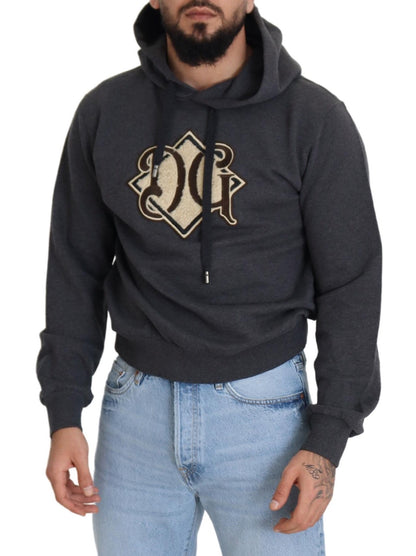 Dolce & Gabbana Elegant Grey Cotton Hooded Sweatshirt