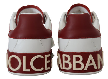 Dolce & Gabbana Chic White Portofino Leather Sneakers