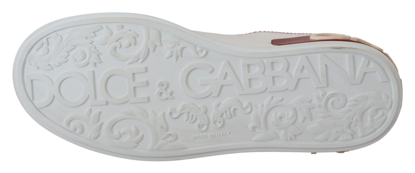 Dolce & Gabbana Chic White Portofino Leather Sneakers