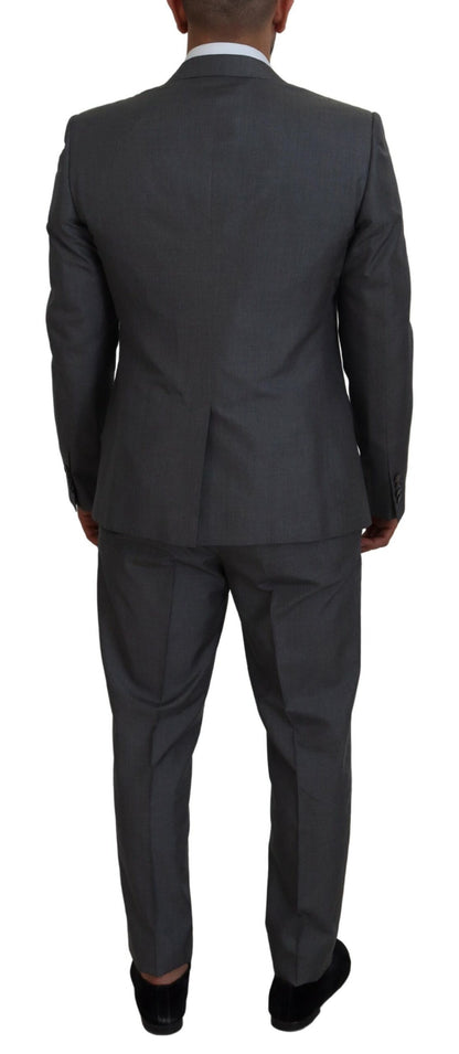 Dolce & Gabbana Sleek Silver Martini Slim Fit Three-Piece Suit