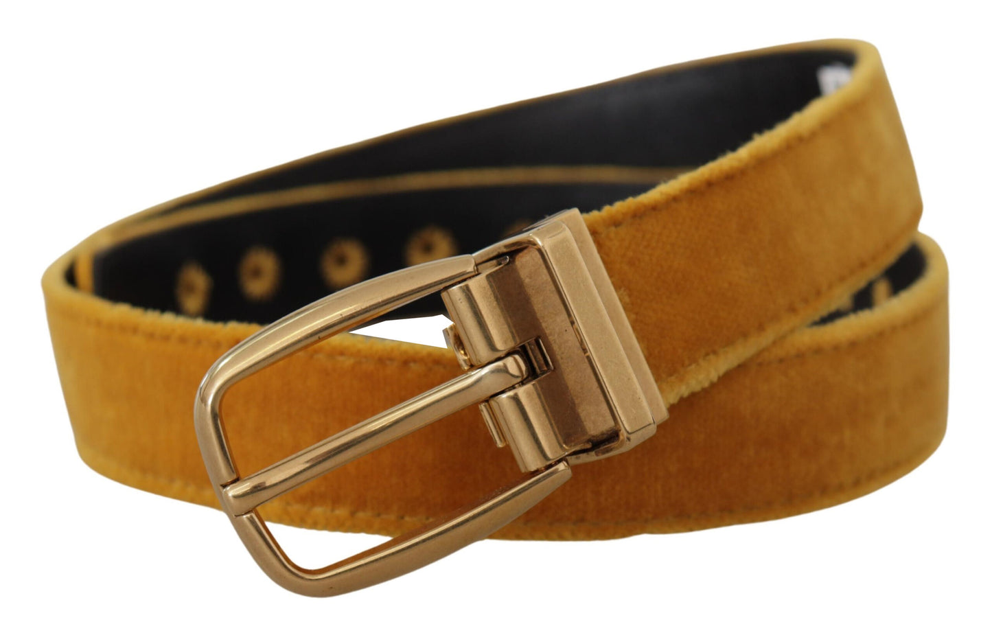 Dolce & Gabbana Elegant Velvet Gold Buckle Women's Belt