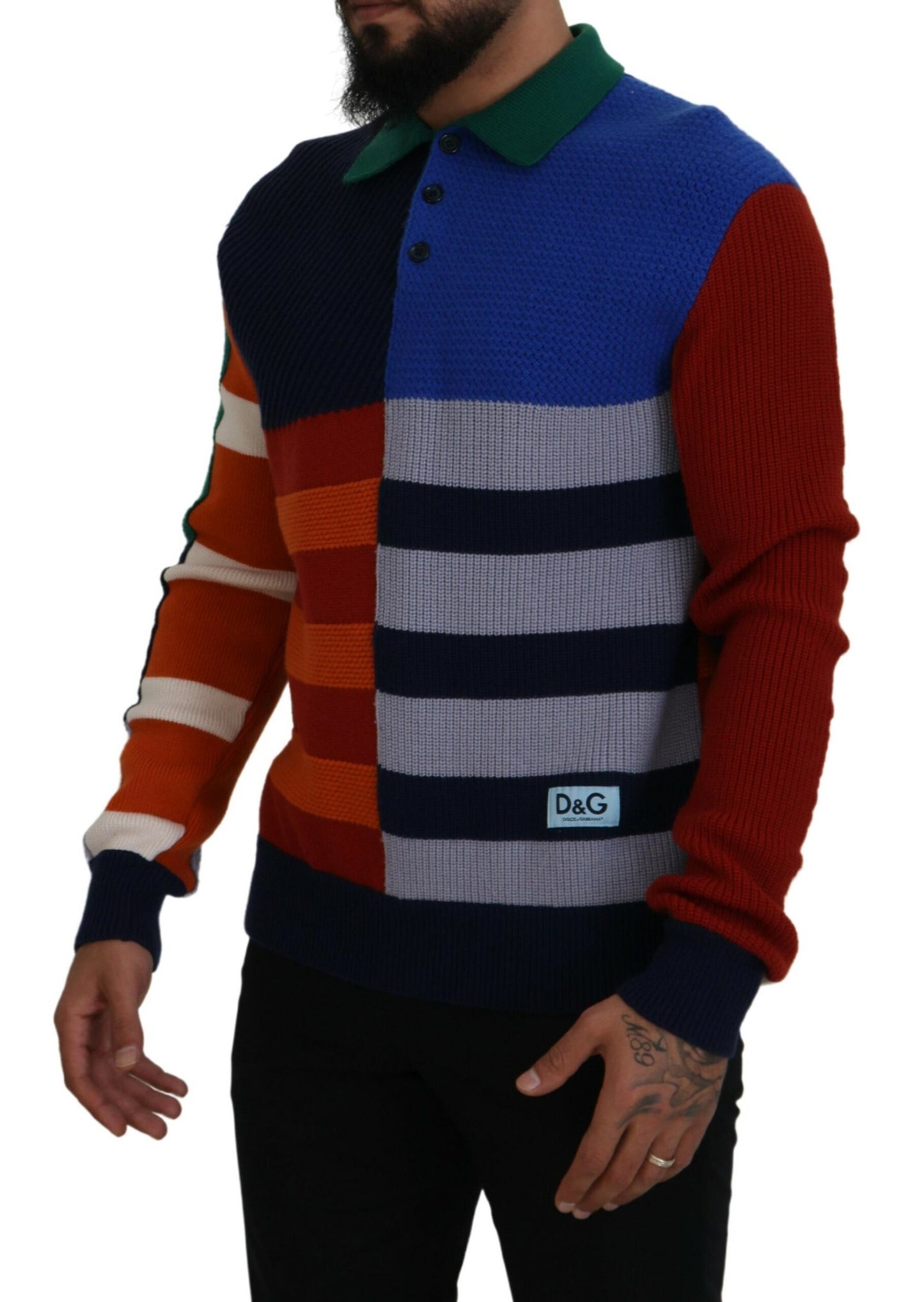 Dolce & Gabbana Pullover Sweater in Multicolor Stripes