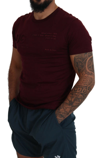 Dolce & Gabbana Elegant Maroon Crew Neck Casual Tee