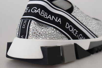 Dolce & Gabbana Sparkling Silver Rhinestone Sneakers