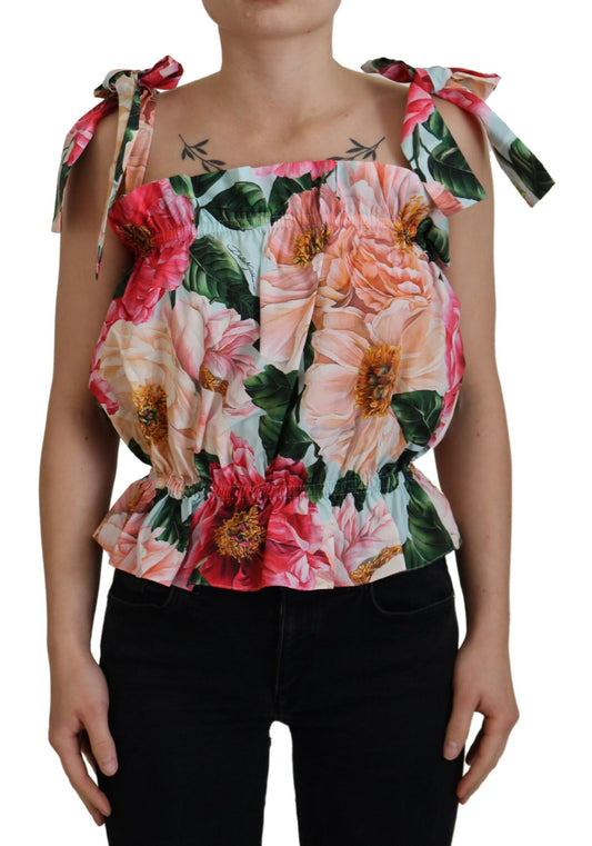 Dolce & Gabbana Elegant Floral Print Sleeveless Tank Top