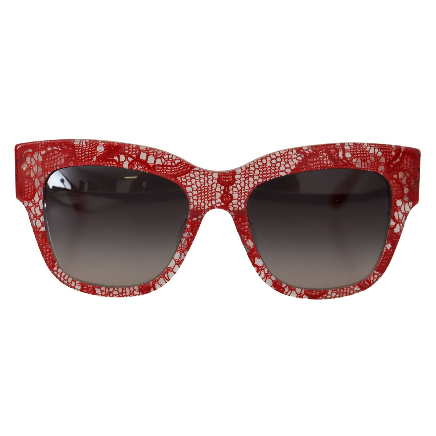 Dolce & Gabbana Elegant Red Lace Detail Sunglasses