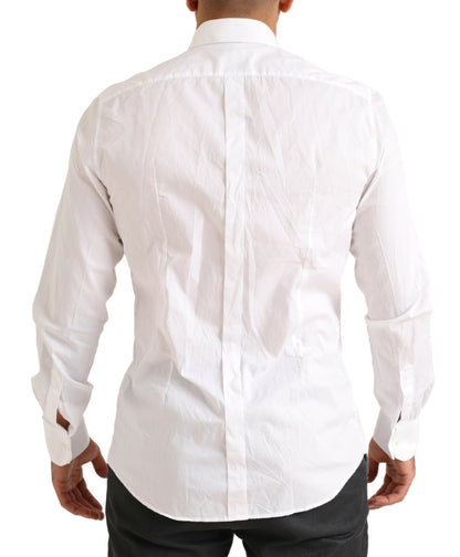 Dolce & Gabbana Elegant White Slim Fit Cotton Dress Shirt