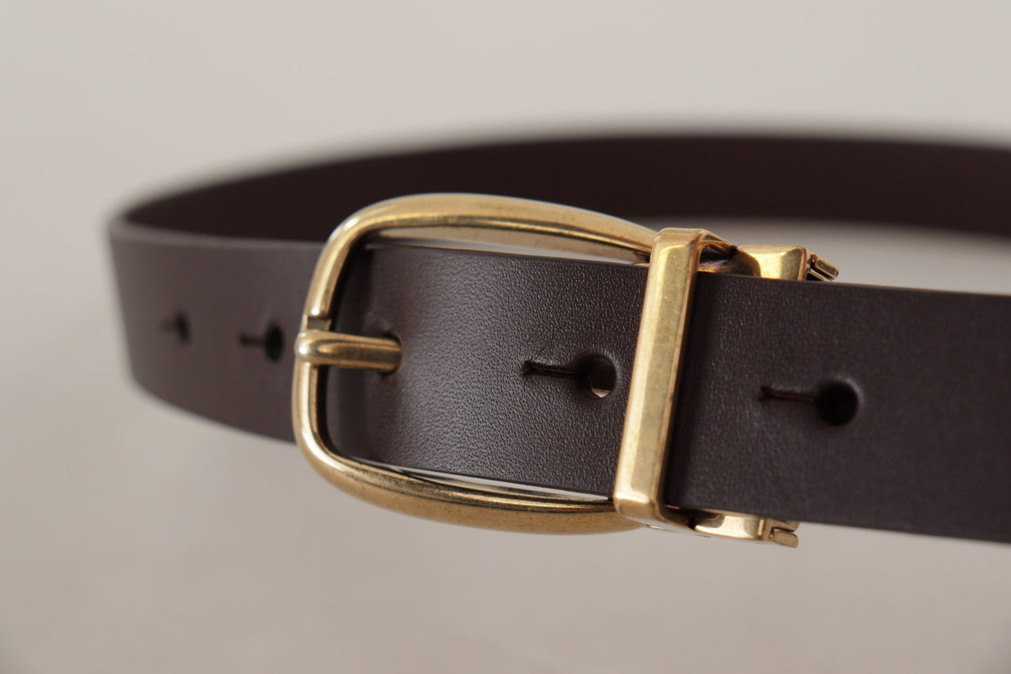 Dolce & Gabbana Elegant Dark Brown Leather Belt