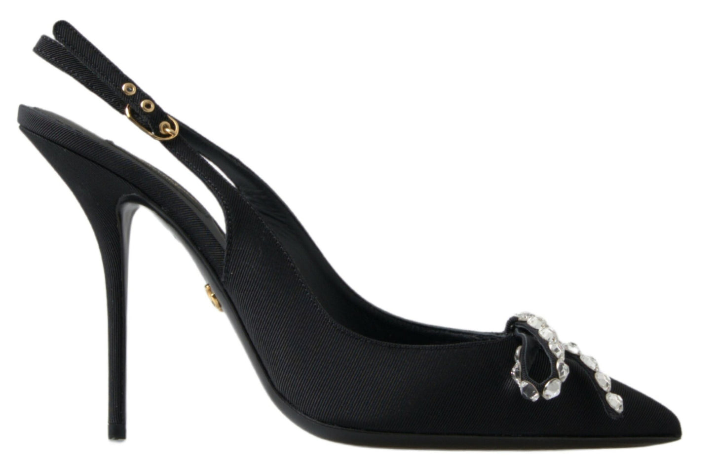 Dolce & Gabbana Embellished Black Slingback Heels Pumps