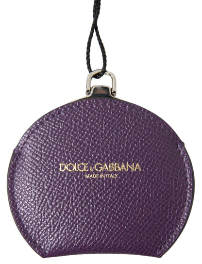 Dolce & Gabbana Elegant Purple Leather Mirror Holder